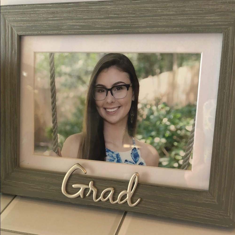 Grad Accent Picture Frame in Sage Green with Gold Script